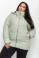 Куртка женская в клетку демисезонная батал оливковый 224RP036 Ager L z113-2024