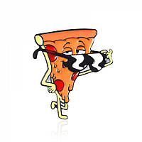 Брошь-значок BROCHE Funny Пицца Очки оранжевая BRGV112496 BM, код: 7463867