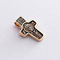 Золотой православный крест Спас Нерукотворный п02634 Оникс GT, код: 6735668