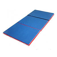 Мат спортивный для массажа складной в сумке Tia-Sport 200х120х5 см синий (sm-0118) BM, код: 2644630