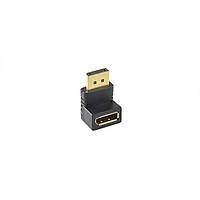 Переходник Lucom DisplayPort M F адаптер v1.2 4K60Hz 90°вверх Черный (62.09.8328) ML, код: 8345681