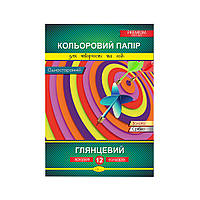 Набор цветной бумаги А4 Апельсин КПГ-А4-12 односторонняя Дартс PP, код: 8259167