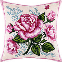 Набір для вишивання декоративної подушки Чарівниця Букет троянд 40×40 см V-122 CP, код: 7243076