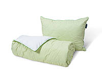 Набір ковдра та класична подушка Dormeo Бамбук 140x200 см Зелений білий UM, код: 8105926