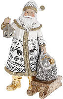 Фигура Santa Claus белый с золотом 24.5 см BonaDi DP97736 KV, код: 8259682