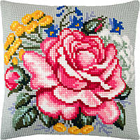 Набір для вишивання декоративної подушки Чарівниця Троянда 40×40 см Z-73 OM, код: 7243412