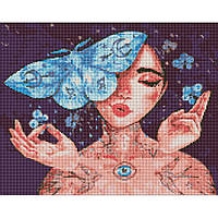 Алмазная мозаика Прикосновение бабочки ©lesya_nedzelska_art Идейка AMO7451 40х50 см ET, код: 8030935