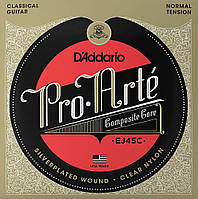Струны для классической гитары D'Addario EJ45C Classical Silverplated Wound Nylon Normal Tens EM, код: 6556629