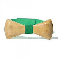 Дерев'яна Краватка Метелик Gofin Об'ємна З Зеленою тканиною Gbdh-8031 OS, код: 2340904