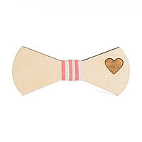 Деревянная галстук бабочка Gofin С гравировкой сердца Gbd-372 KB, код: 7474589