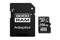 Карта памяти MicroSDXC 256GB UHS-I Class 10 Goodram + SD-adapter (M1AA-2560R12) ET, код: 1901195