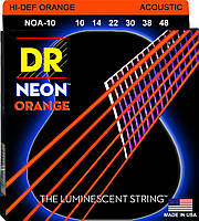 Струны для акустической гитары DR NOA-10 Hi-Def Neon Orange K3 Coated Extra Light Acoustic Gu UP, код: 6556126