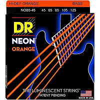 Струны для бас-гитары DR NOB5-45 Hi-Def Neon Orange K3 Coated Medium Bass 5 Strings 45 125 NB, код: 6556132