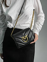 Pinko Mini Love Bag Click Big Chevron Black 18.5 x 13.5 x 6 см Отличное качество