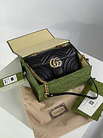 Gucci Marmont Mini Shoulder Bag, Gold Hardware 22 x 13 x 6.5 см Отличное качество