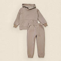 Дитячий теплий костюм на флісі худі та штани Dexters beige 128 см бежевий (131529768401) PK, код: 8335277