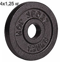 Набор из металлических дисков Hop-Sport Strong 4x1,25 кг CS, код: 6596983