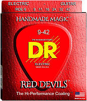 Струны для электрогитары DR RDE-9 Red Devils Light Coated Electric Guitar 9 42 UP, код: 6556234