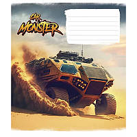 Тетрадь ученическая Monster cars Школярик 012-3243L-5 в линию 12 листов ET, код: 8259096