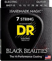 Струны для электрогитары DR BKE7-10 Black Beauties Medium K3 Coated Electric Guitar 7 Strings NX, код: 6555809