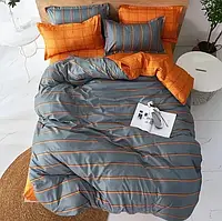 Постільна білизна Двоспального розміру Gold полоска оранж