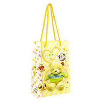 Сумочка подарочная пластиковая с ручками Gift bag Мягкие игрушки 17х12х5.5 см Желтый (27325) OB, код: 7750647