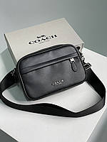 Coach Academy Crossbody Signature Canvas Total Black 22 х 15 х 6 см Отличное качество