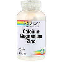 Кальций Магний Цинк, Calcium Magnesium Zinc, Solaray, 250 капсул OB, код: 7689674
