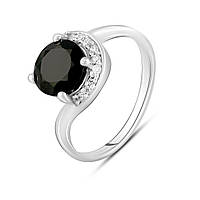 Серебряное кольцо SilverBreeze с натуральным сапфиром топазом белым (2124290) 18 UN, код: 8025803