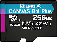 Карта памяти Kingston microSDXC 256GB Canvas Go+ U3 V30 (SDCG3 256GBSP) UL, код: 7585378