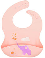 Слюнявчик силиконовый детский 2Life С рисунком 30х23 см Розовый (n-10200) ET, код: 8038006