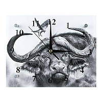 Часы настенные ДомАрт СГ2 Буйвол Год быка Тихий ход 20х25х5 см (25588) PZ, код: 5572661