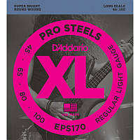 Струны для бас-гитары D'Addario Pro Steels EPS170 Regular Light 4-String Bass 45 100 BM, код: 6555959