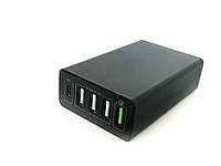 Зарядное устройство TM KEDO 4 USB-порта и Type-C портом SB, код: 7408619