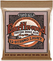 Струны для акустической гитары Ernie Ball 2153 Earthwood Acoustic Phosphor Bronze 12-String L GG, код: 6555361