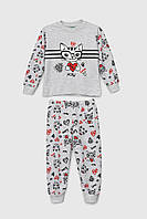 Костюм (свитшот+штаны) для девочки Baby Show 231004 110 см Серый (2000989931652) NX, код: 8214774