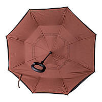 Зонтик одноцветный UP-brella зонт наоборот Коричневый LW, код: 7953610