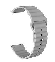 Ремешок BeWatch 20мм силиконовый для часов универсальный Wave Серый (1010707) BM, код: 2657436