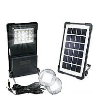 Солнечная зарядная станция GDTimes GD-07A солнечная панель + фонарь + 2 лампы UL, код: 7779002