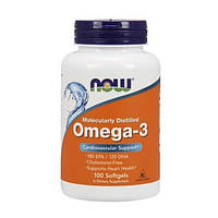 Омега 3 NOW Foods Omega-3 Molecularly Distilled Softgels 100 Softgels EM, код: 7518503