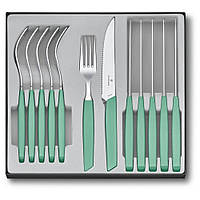 Набор столовых приборов Victorinox Swiss Modern Table Set 12 предметов Зеленый (6.9096.12W41. PZ, код: 7431978