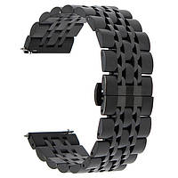 Ремешок BeWatch classic стальной Link Xtra шириной 22 мм Black (1021401) DH, код: 1859053