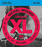 Струны для электрогитары 6 шт D'Addario EXL145 Heavy Electric Guitar Strings 12 54 BK, код: 2656606