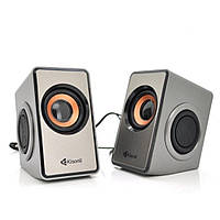 Колонки для ПК і ноутбука Kisonli T-007 Multimedia speaker 4 баси USB — 2.0/AUX 3.5 mm 2x3W Grey z114-2024