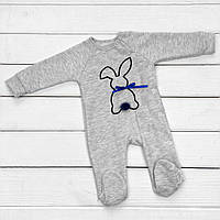 Человечек Malena для малышей зайчик с вышивкой 68 см серый синий (137285616) MP, код: 8334278