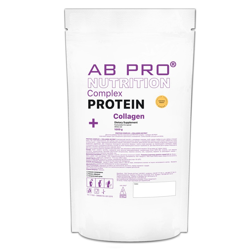 Протеин AB PRO PROTEIN COMPLEX + COLLAGEN 1000 g 10 servings Вишня-Смородина UM, код: 7845170 - фото 1 - id-p2158322432
