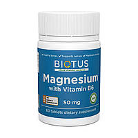 Магний и витамин В6 Magnesium with Vitamin B6 Biotus 60 таблеток SP, код: 7289493