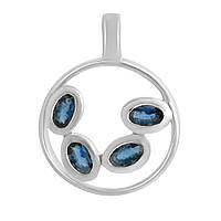 Серебряная подвеска SilverBreeze с сапфиром nano 0.65ct (2140757) PK, код: 8026499