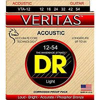 Струны для акустической гитары 6 шт DR VTA-12 Veritas Phosphor Bronze Acoustic Guitar Strings BK, код: 2656670
