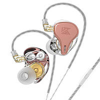 Динамічні навушники KZ DQ6S з мікрофоном Рожево-золотий z117-2024